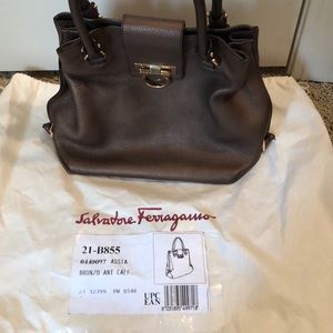 Authentic Salvatore Ferragamo bronze purse